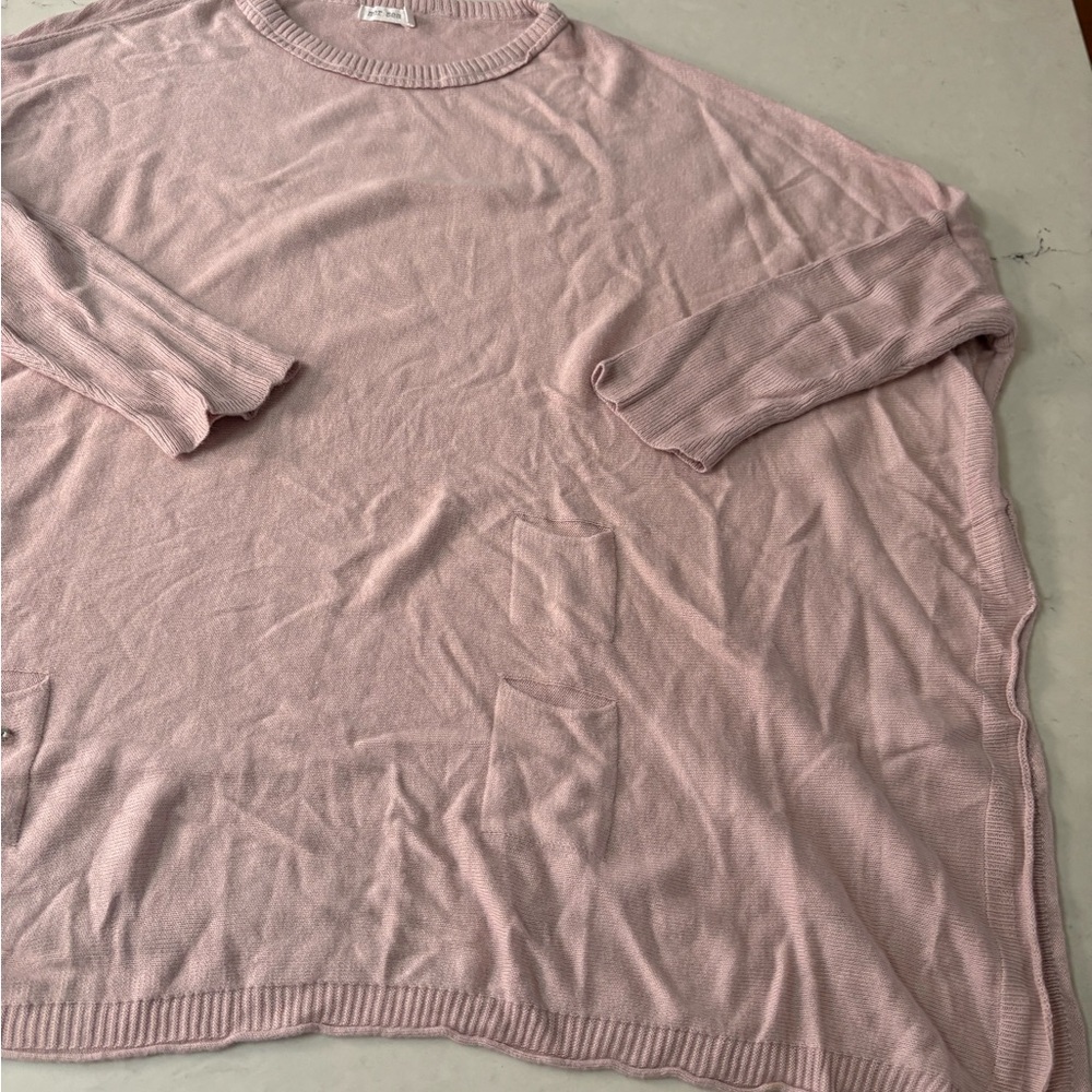 Mer Sea Pale Pink Sweater Loose Relaxed Fit O/S Pullover Oversized Soft